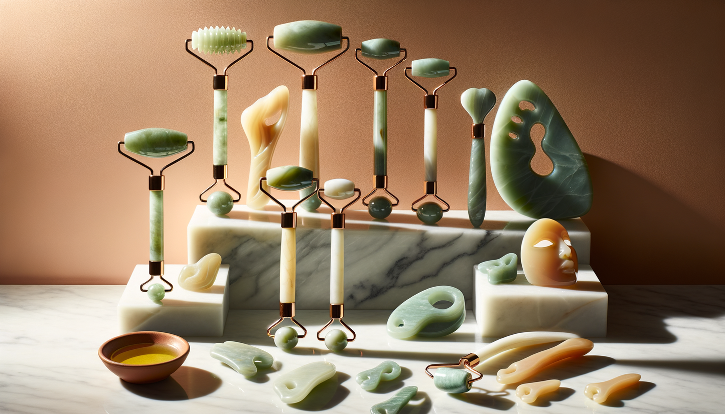 Jade Facial Roller & Gua Sha Set